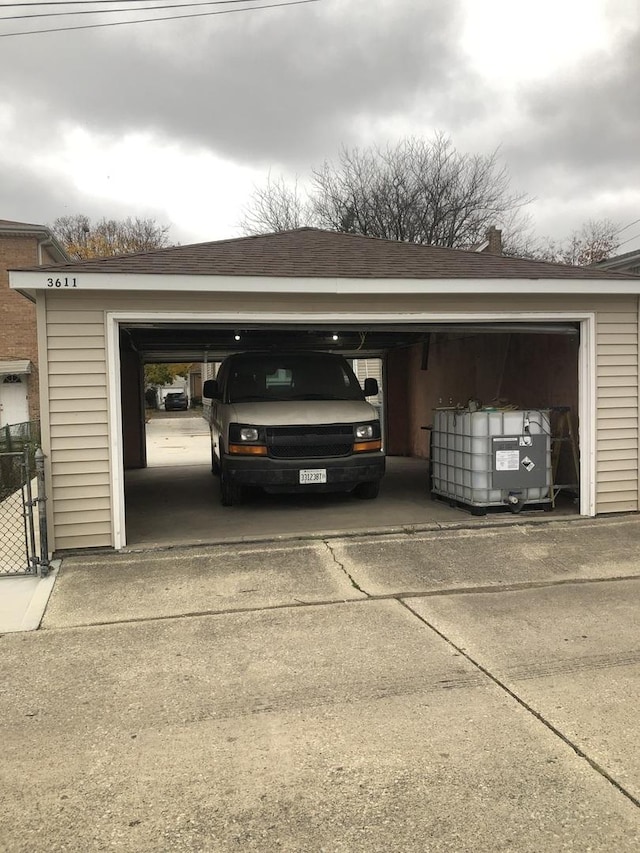 view of garage