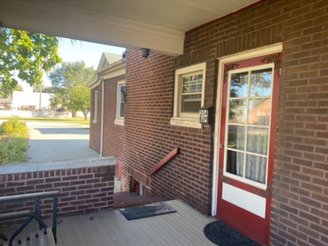 deck with covered porch