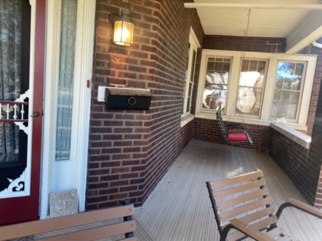 deck with covered porch