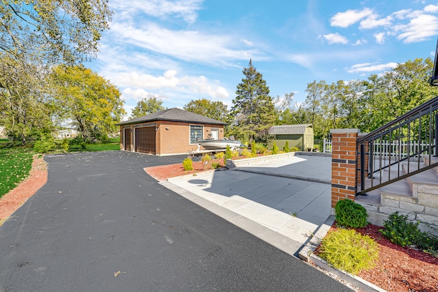 exterior space featuring a garage