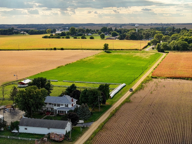 bird's eye view with a rural view