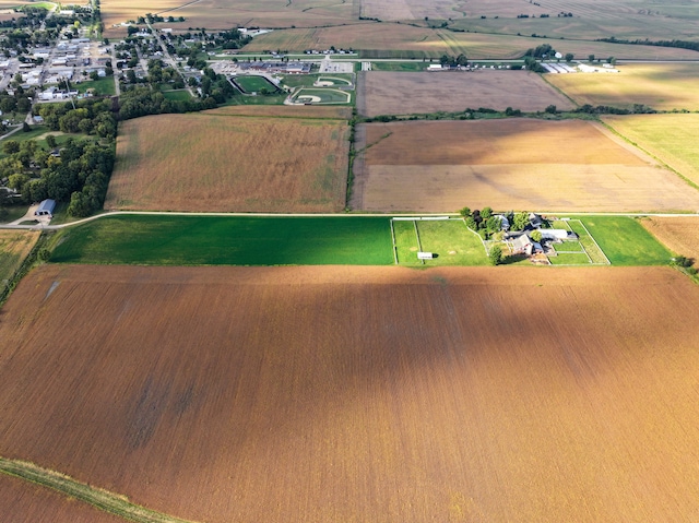 bird's eye view with a rural view