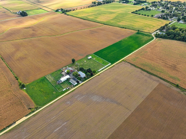 aerial view featuring a rural view