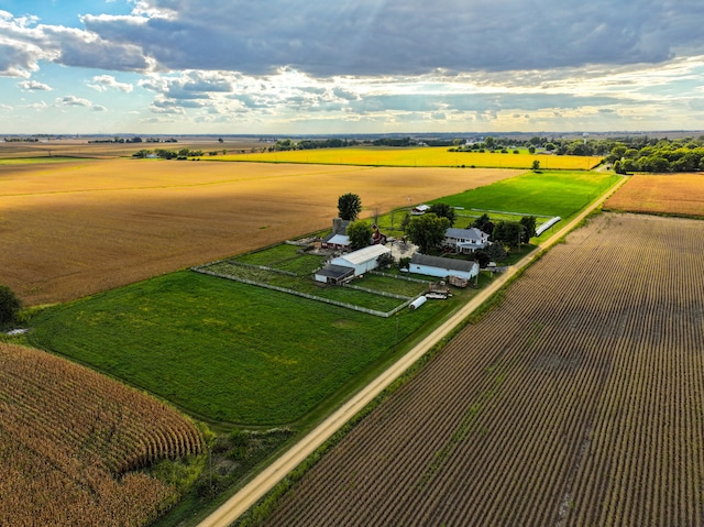 bird's eye view with a rural view