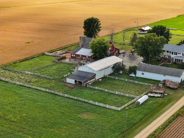 aerial view with a rural view