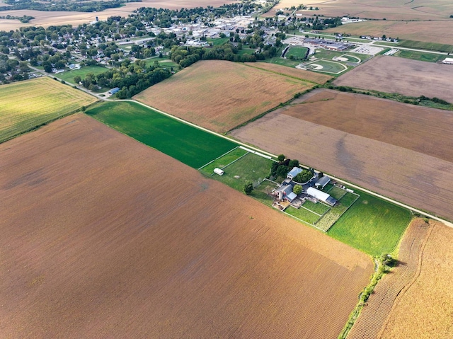 bird's eye view with a rural view