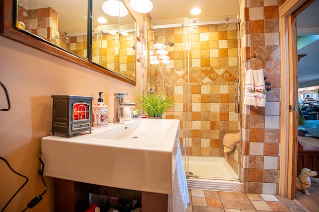 full bathroom featuring a shower stall