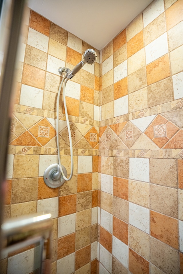 interior details with tiled shower