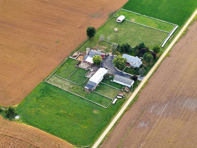 bird's eye view with a rural view