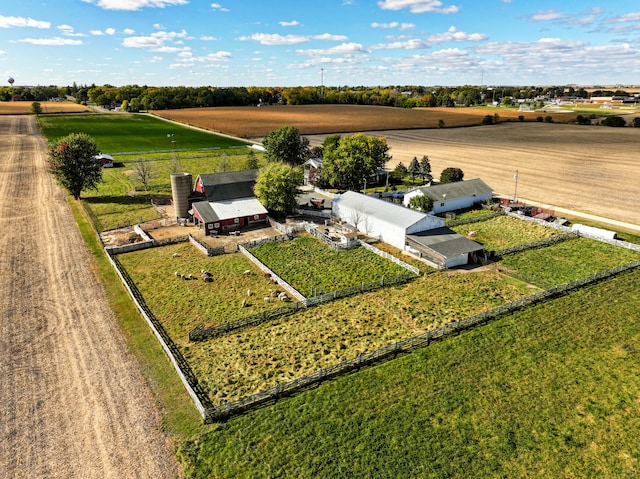 aerial view with a rural view