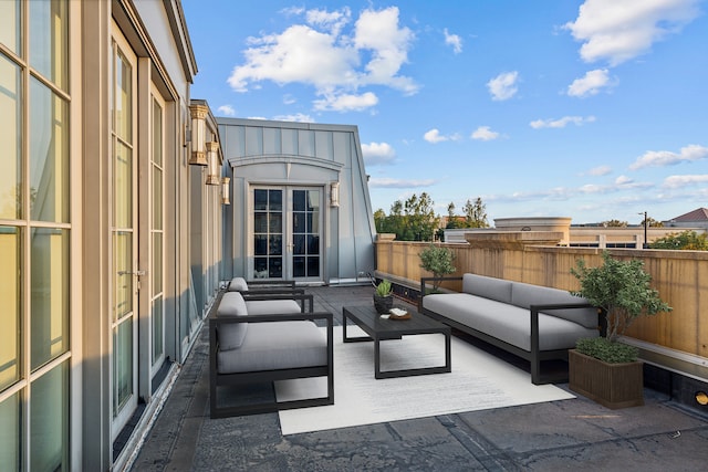 view of patio / terrace featuring an outdoor living space