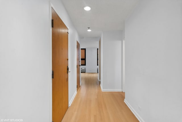 hall featuring light hardwood / wood-style floors