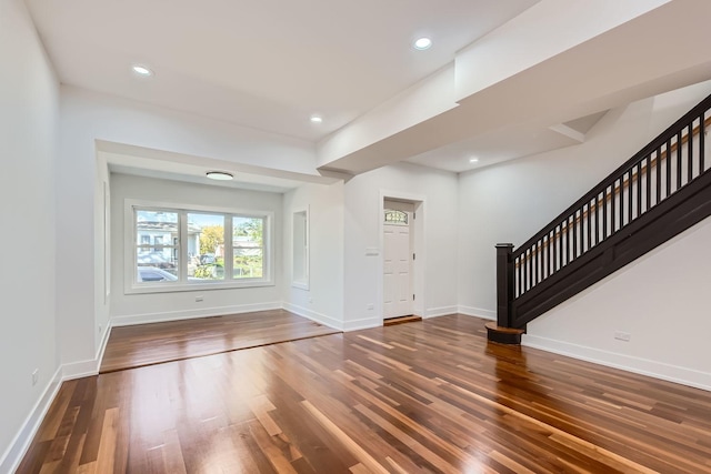 8513 S Maryland Ave, Chicago, IL 60619 - interior space featuring recessed lighting, baseboards, stairway, and wood finished floors