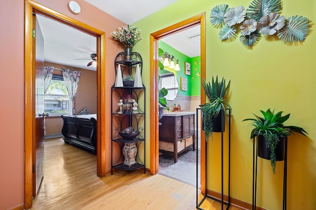 hallway featuring light hardwood / wood-style floors