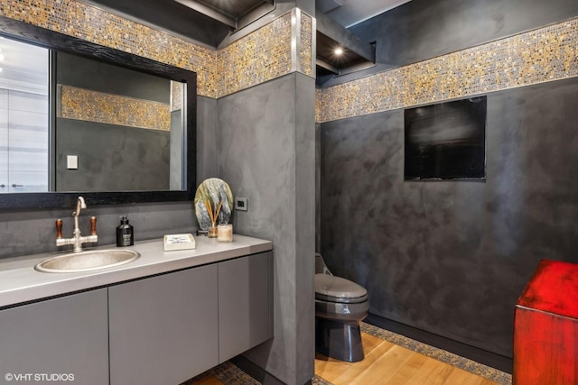 800 N Michigan Ave Unit 4001, Chicago, IL 60611 - bathroom with wood finished floors, toilet, and vanity