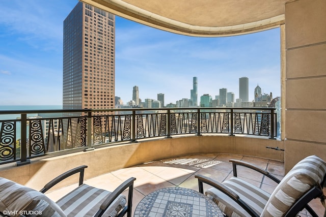 balcony with a water view