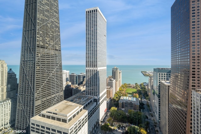 view of city featuring a water view