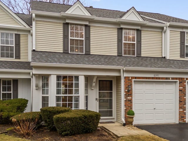 view of property featuring a garage