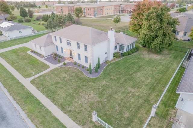 drone / aerial view with a residential view