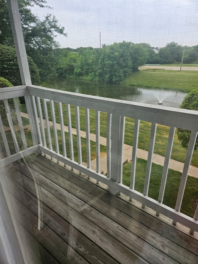 deck with a water view