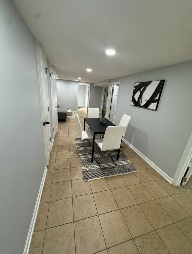 view of tiled dining area