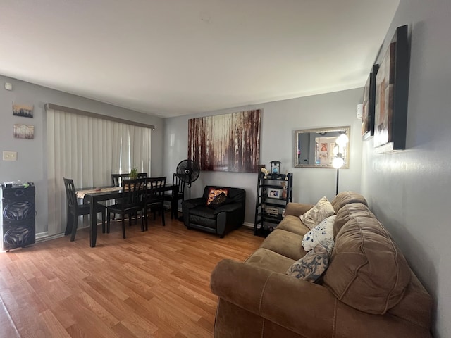 living room with light wood-type flooring