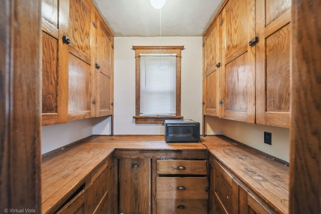 kitchen featuring butcher block counters