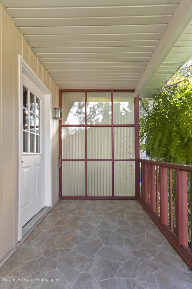 view of unfurnished sunroom