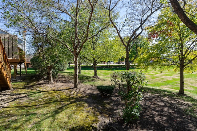 view of yard featuring a deck