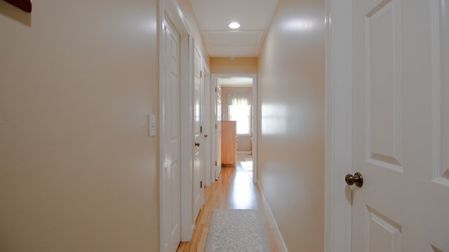 hallway featuring light hardwood / wood-style flooring