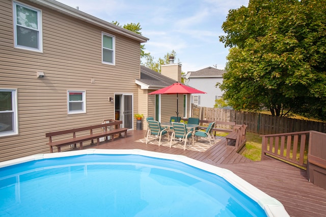 view of pool featuring a deck