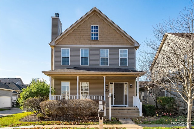 view of front of house with covered porch