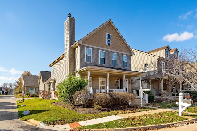 view of front of property with covered porch