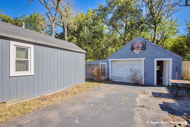 garage with wooden walls