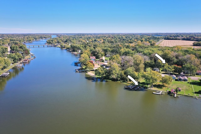 3012 Oakwood Ave, Mchenry, IL 60051 - bird's eye view featuring a water view and a forest view