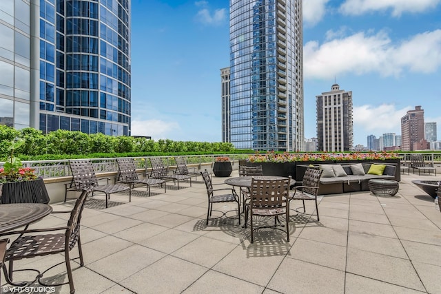 view of patio featuring an outdoor living space