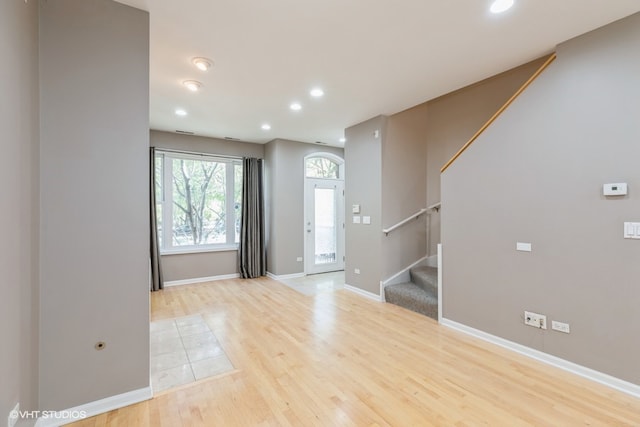 empty room featuring light wood-type flooring