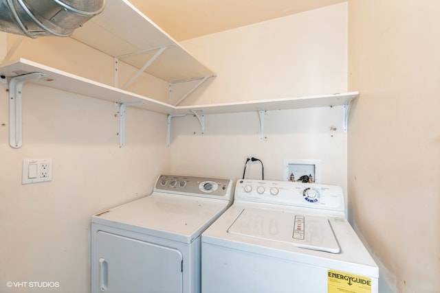 washroom featuring separate washer and dryer