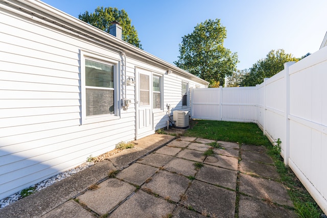 view of patio featuring central AC unit