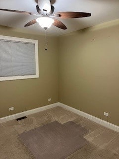 unfurnished room with ceiling fan