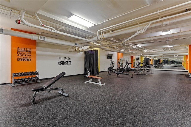 view of workout area