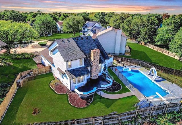 2501 Woodridge Pl, Champaign, IL 61822 - view from above of property with a pool