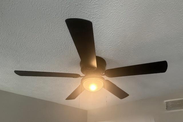 2501 Woodridge Pl, Champaign, IL 61822 - detailed view of a textured ceiling and a ceiling fan