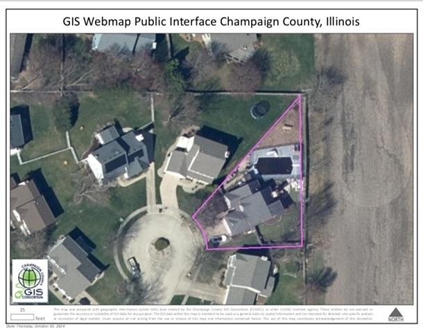 2501 Woodridge Pl, Champaign, IL 61822 - map / location with property parcel outlined