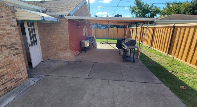 view of patio featuring area for grilling