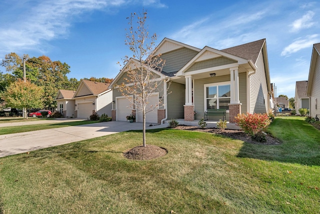 craftsman-style house with a front yard