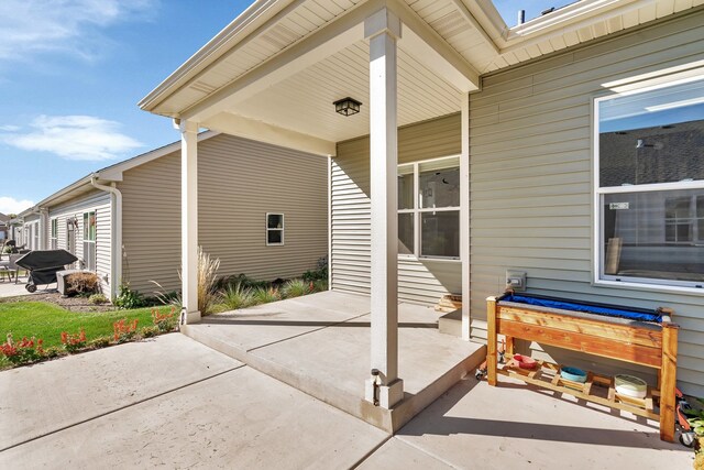 view of patio / terrace with a grill