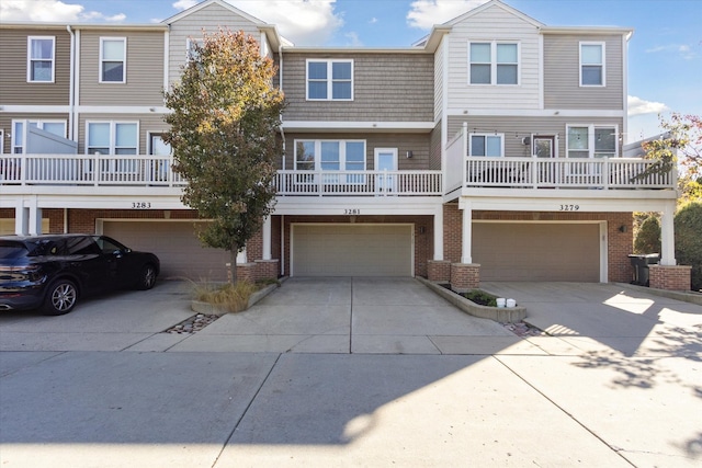 view of property featuring a garage