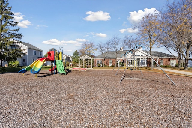 view of playground featuring a gazebo