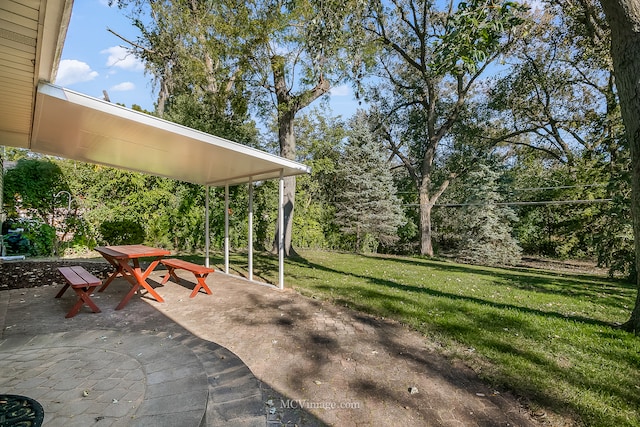 view of yard featuring a patio area